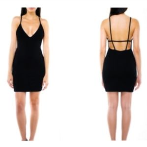 American Apparel ponte bixel dress, deep v, size L